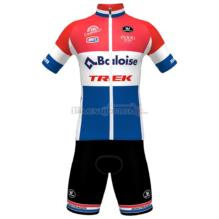2024 Abbigliamento Ciclismo Baloise Trek Rosso Bianco Blu Manica Corta e Salopette